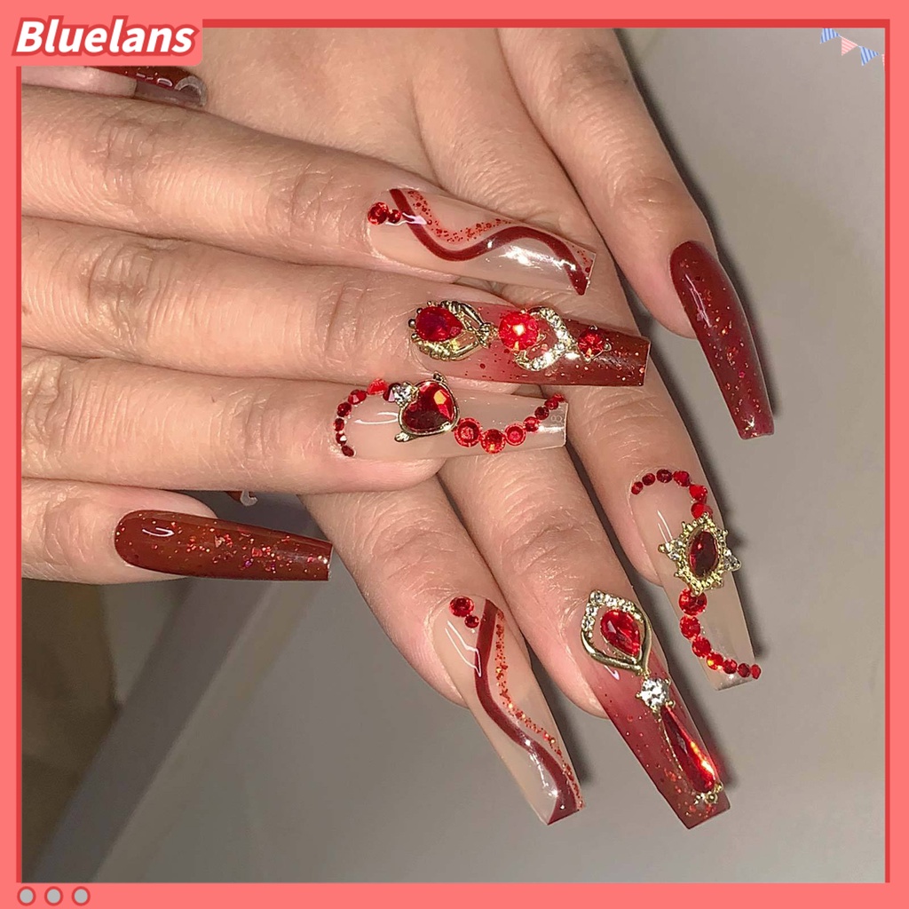 [BLM] 20pcs /Box Nail Art Decor Tiga Dimensi Shining Gloss Sparkling DIY Manicure Faux Diamond Nail Alloy Decor Nail Salon Kuku Supply