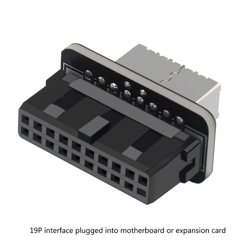 Cre Usb3 0 Type-E Female to 19-Pin Male Adapter Untuk Sambungan Motherboard Internal - Vertical Header Splitter Untuk Tipe