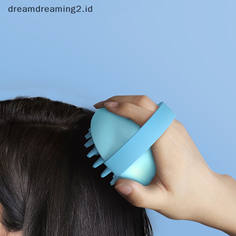 (drea) Wet&amp; Dry Sikat Keramas Hair Scalp Massager Silicone Head Brush Sisir Pijat Rambut //