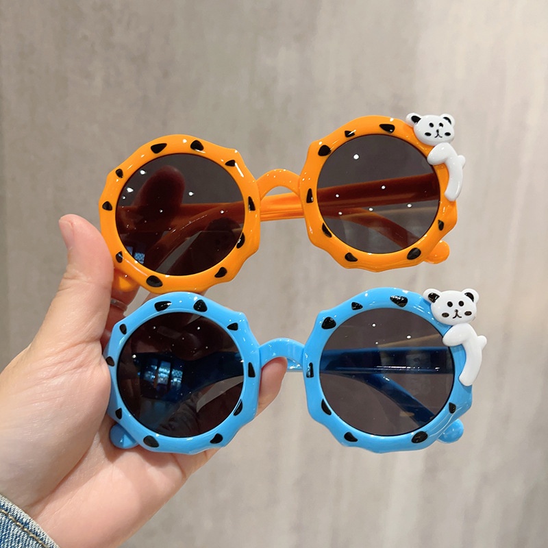 (YUZHU) Kacamata Hitam Poligonal Bintik Warna Permen Untuk Anak-Anak Kacamata Hitam Kartun Koala Bear Sunglasses Untuk Bayi