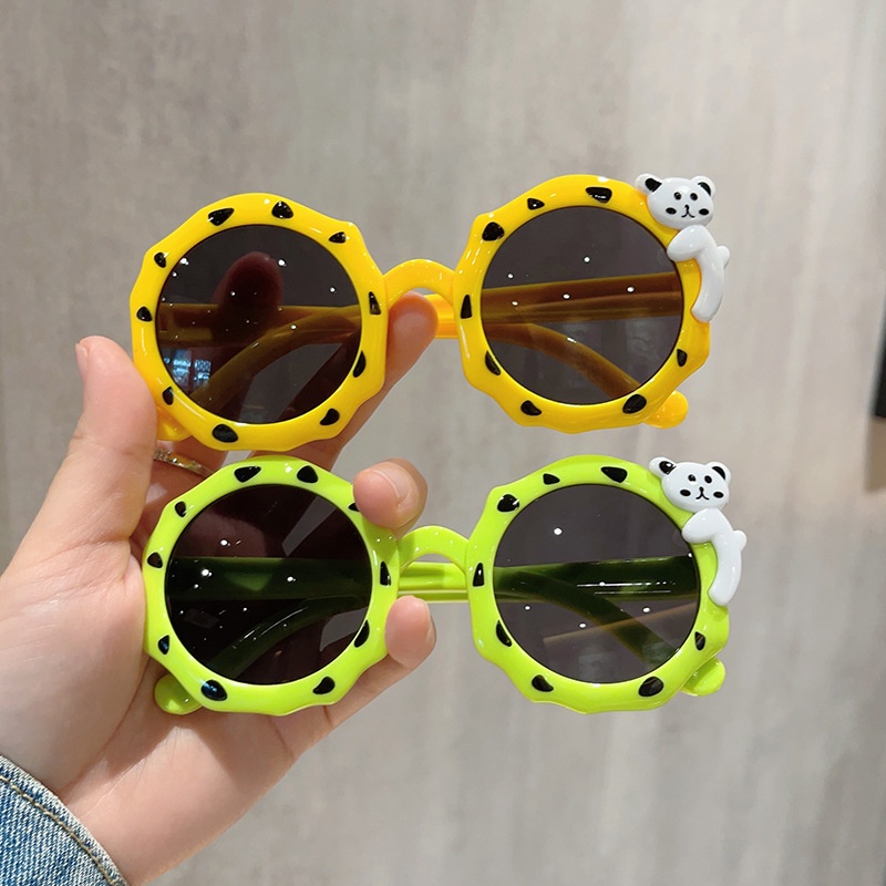 (YUZHU) Kacamata Hitam Poligonal Bintik Warna Permen Untuk Anak-Anak Kacamata Hitam Kartun Koala Bear Sunglasses Untuk Bayi