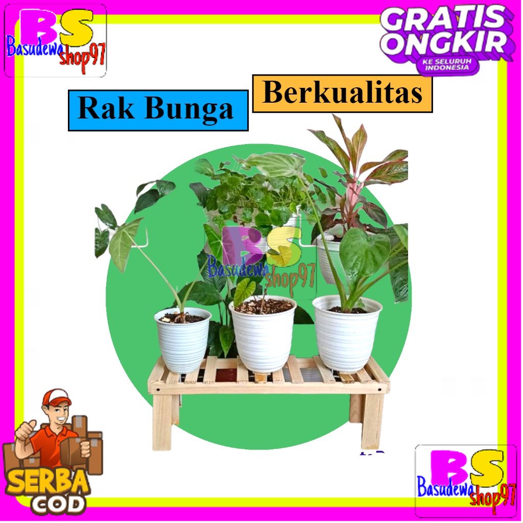 Standing pot bunga kayu jati belanda / STANDING POT / rak tanaman