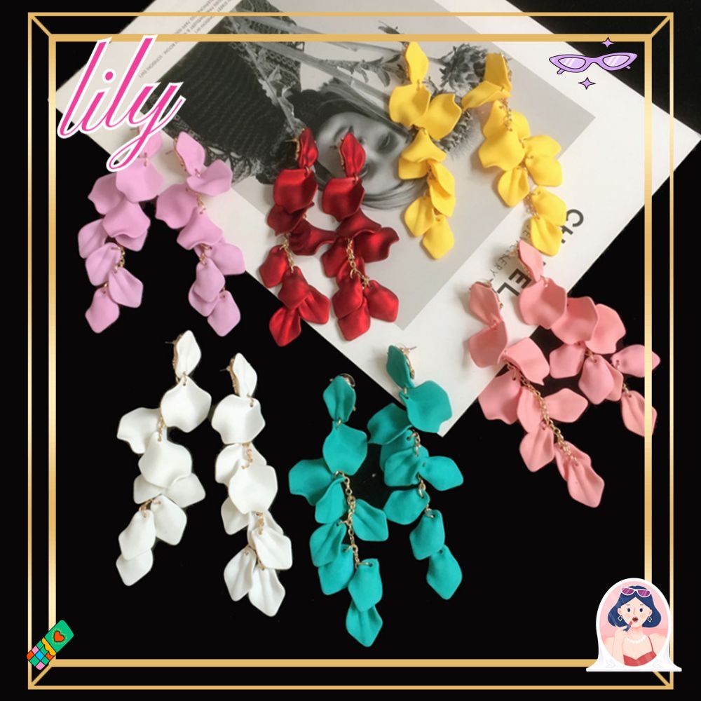 Anting LILY Rose Petal NEW Anti Alergi Pin Akrilik
