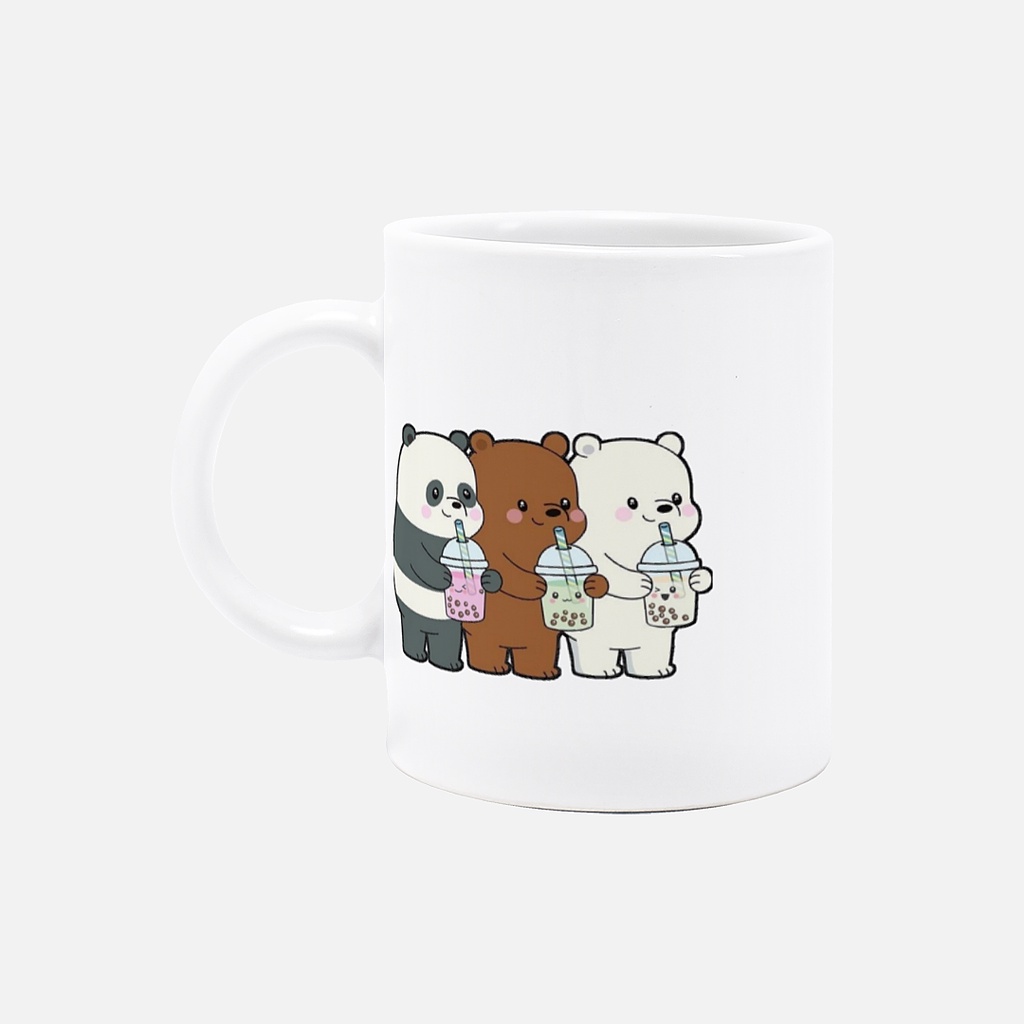 Mug Gelas mug cantik gambar beruang seri 001