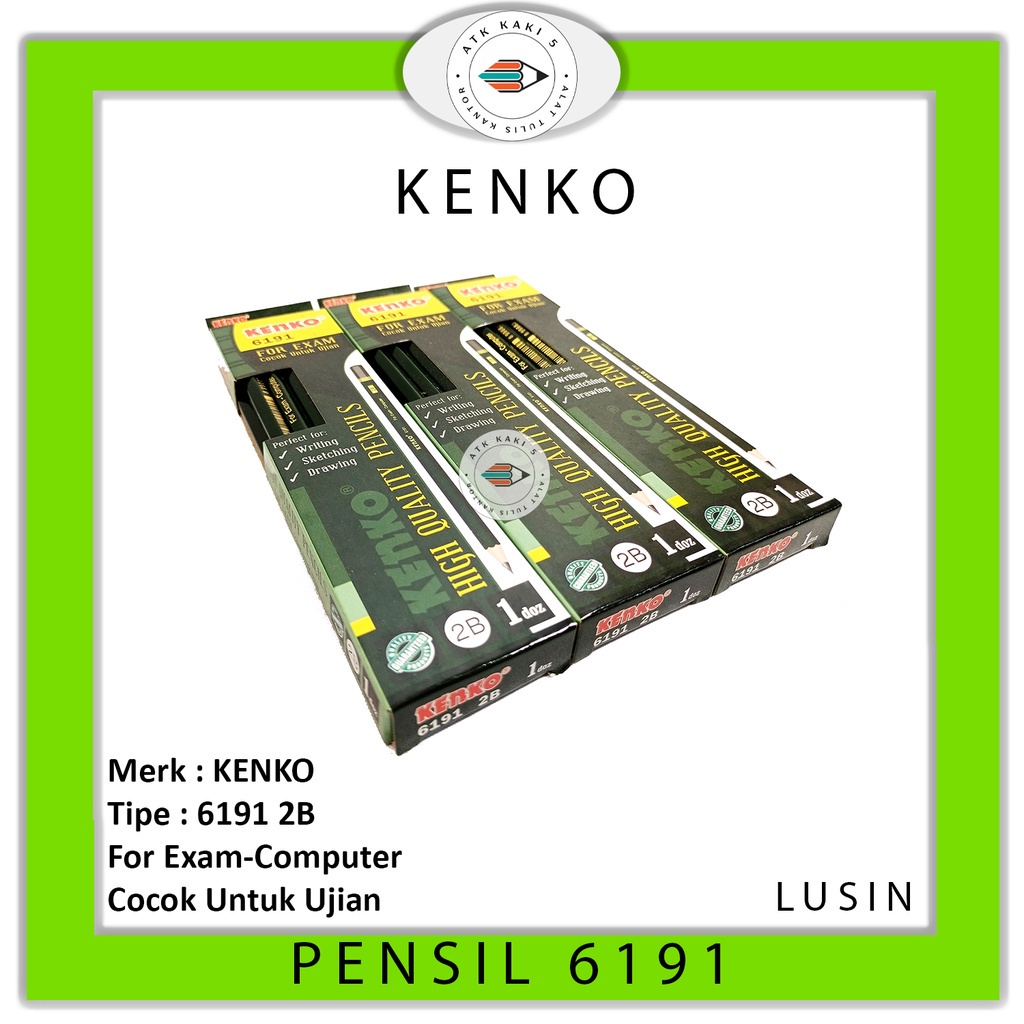 

KENKO - Pensil Tulis 6191 - 2B Pensil Ujian - Lusin