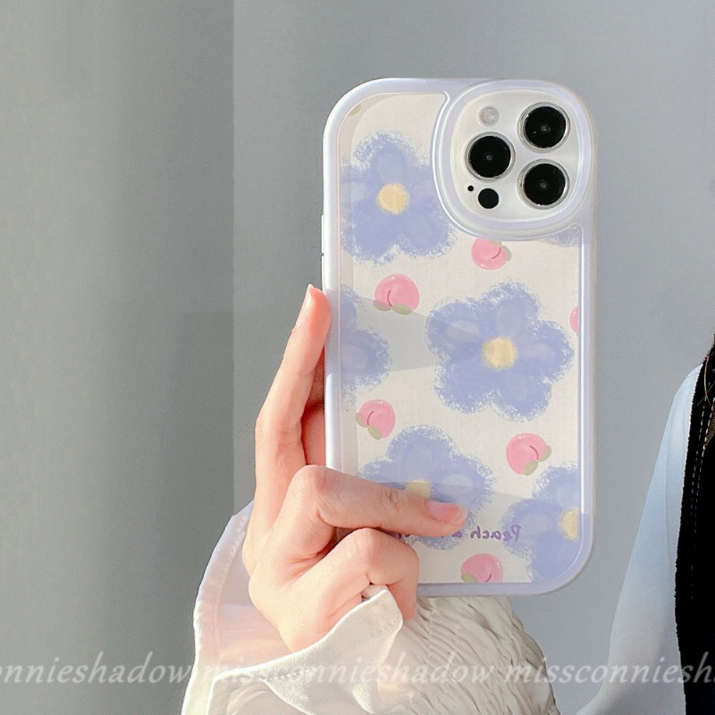 Casing Kartun Kelinci Lucu Untuk Redmi 12C 10A 10C 9A 9T 10 A1 9 9C POCO F4 X3 NFC Pro M3 Redmi Note10 9s 10s 9 11 10 11 11s 8 9 Pro+ Mi 11T 12 Bunga Biru Peach Sarung TPU Lembut