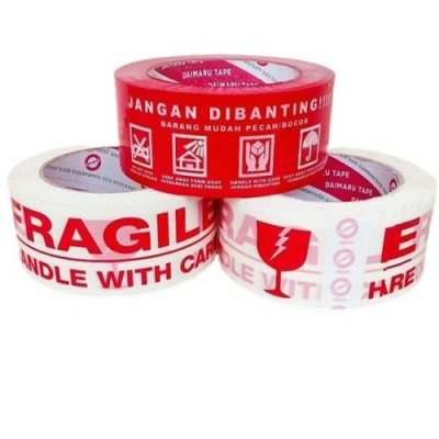 DADAP HOKI TAPE 48MMx50Y lakban Fragile Jangan di banting Isolasi Mudah Pecah Belah