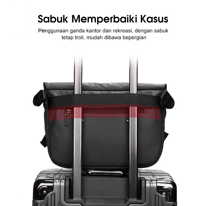 CSONLINEMALL Tas Selempang Pria Tas Bahu Ransel Messenger Bag Tahan Air Oxford Tas Selempang Kapasitas Besar Tas Selempang Kasual Sederhana Olahraga Tas Jalanan untuk Pria Pria Pelajar Remaja