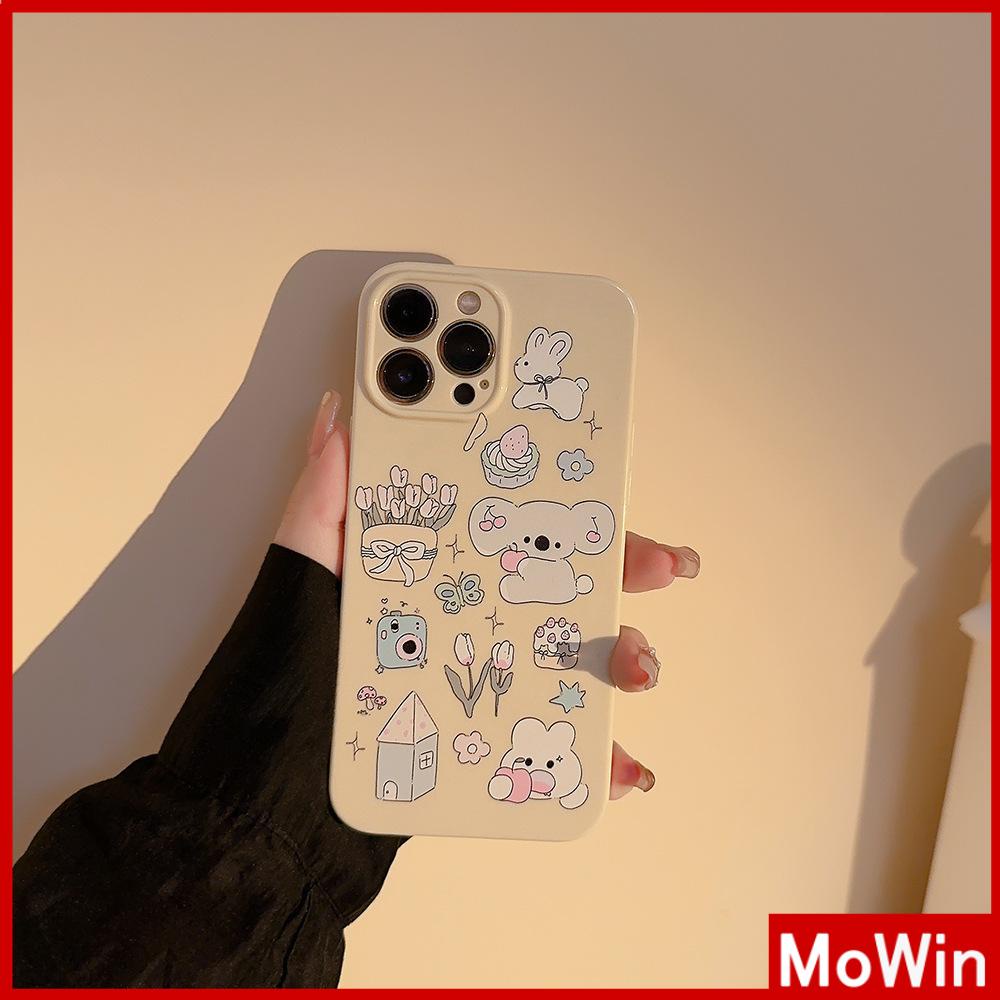 Case iPhone 14 Pro Max iPhone Case Cream Glossy Film Lembut TPU Shockproof Kamera Case Perlindungan Hewan Lucu Kompatibel dengan iPhone 13 Pro Max 12 Pro Max 11 Xr X Max 7Plus 8Plus