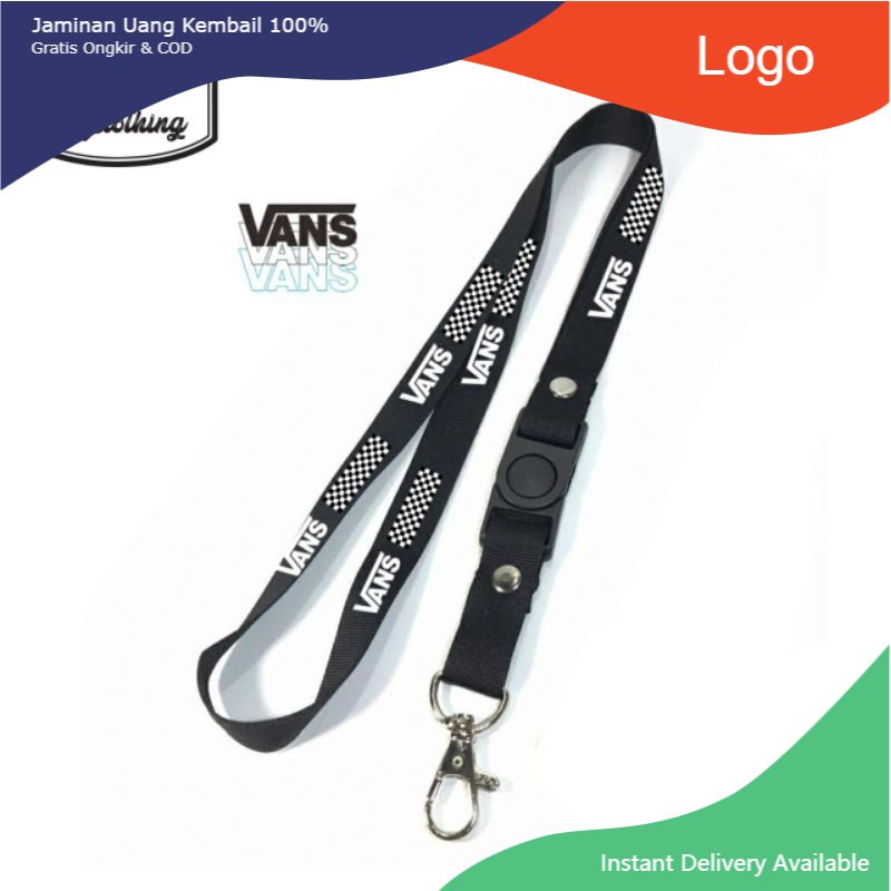 

Tali Lanyard SUPREME logo Distro gantungan kunci/gantungan ID card/gantungan POD hitam