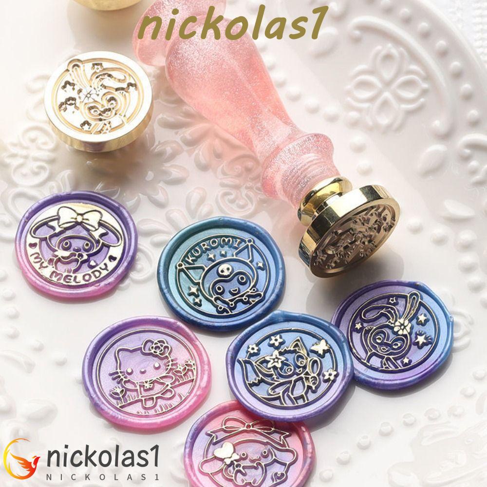 Nickolas1 Wax Seal Stamp My Melody Kartun Pernikahan DIY Amplop Albums Kartu Undangan Cinnamoroll Fire Paint Seal Stamp