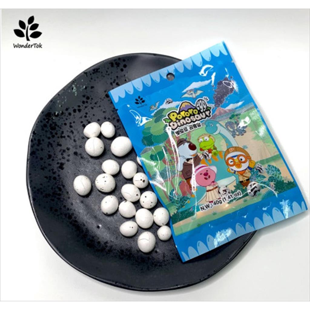 Pororo Egg Dinosaur Chocoballs 40 gr Cokelat Imitasi Isi Kacang