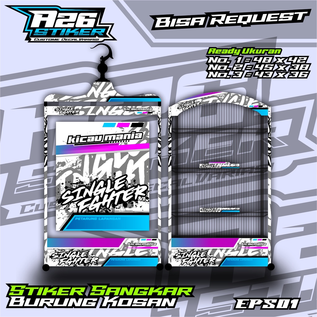 Stiker Sangkar Burung Sangkar Burung kotak,Burung Kacer, Pleci,Cucak Ijo,Dll Full Laminasi Anti Air.