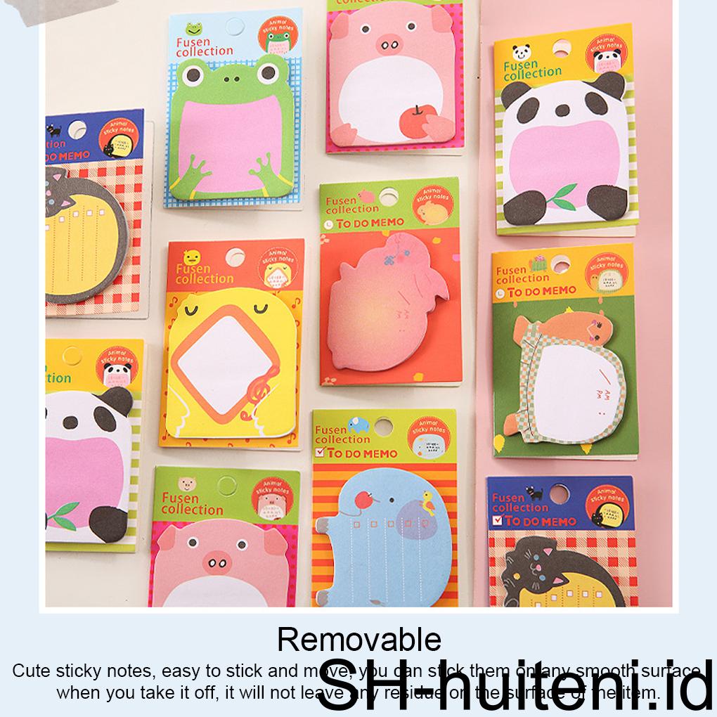 barang lucu Cute Animal Sticky Notes Kawaii Note Siswa Alat Tulis Kantor Sekolah Bookmark Memo Pads Pesan Stiker Murid