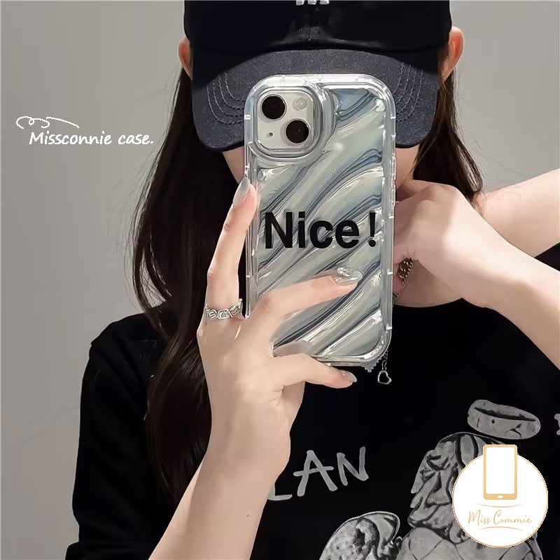 Casing Kartu Laser Alfabet Inggris Smiley Simple Mewah Kompatibel Untuk IPhone 7Plus 11 13 14 12 Pro MAX 6 6S 7 8 Plus XR X XS MAX 8Plus SE 2020lembut Tpu Bening 3D Bergelombang Melengkung Cover