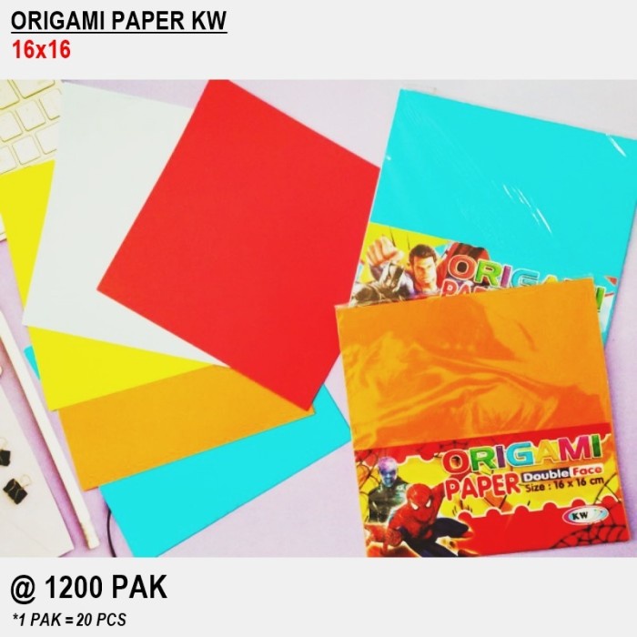 

KERTAS ORIGAMI 16 X 16 KERTAS LIPAT BENEFIT KERTAS WARNA 2 SISI ISI 20