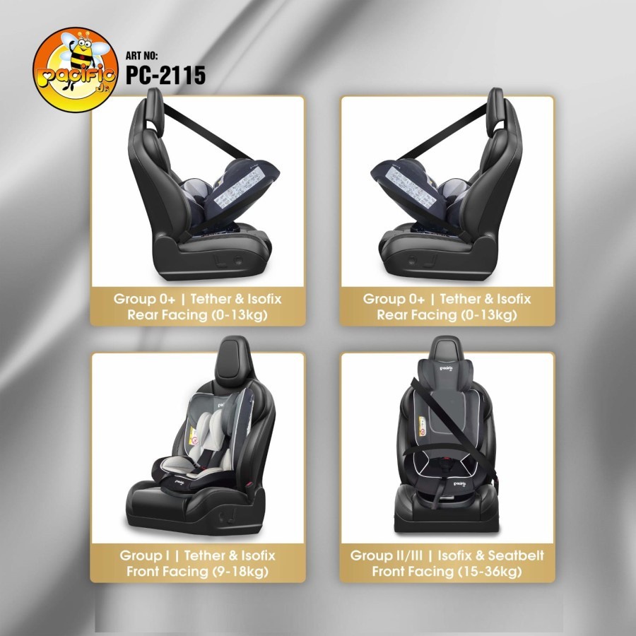 Pacific PC 2115 Car Seat Full Rotate 360derajat | Dudukan Mobil Bayi