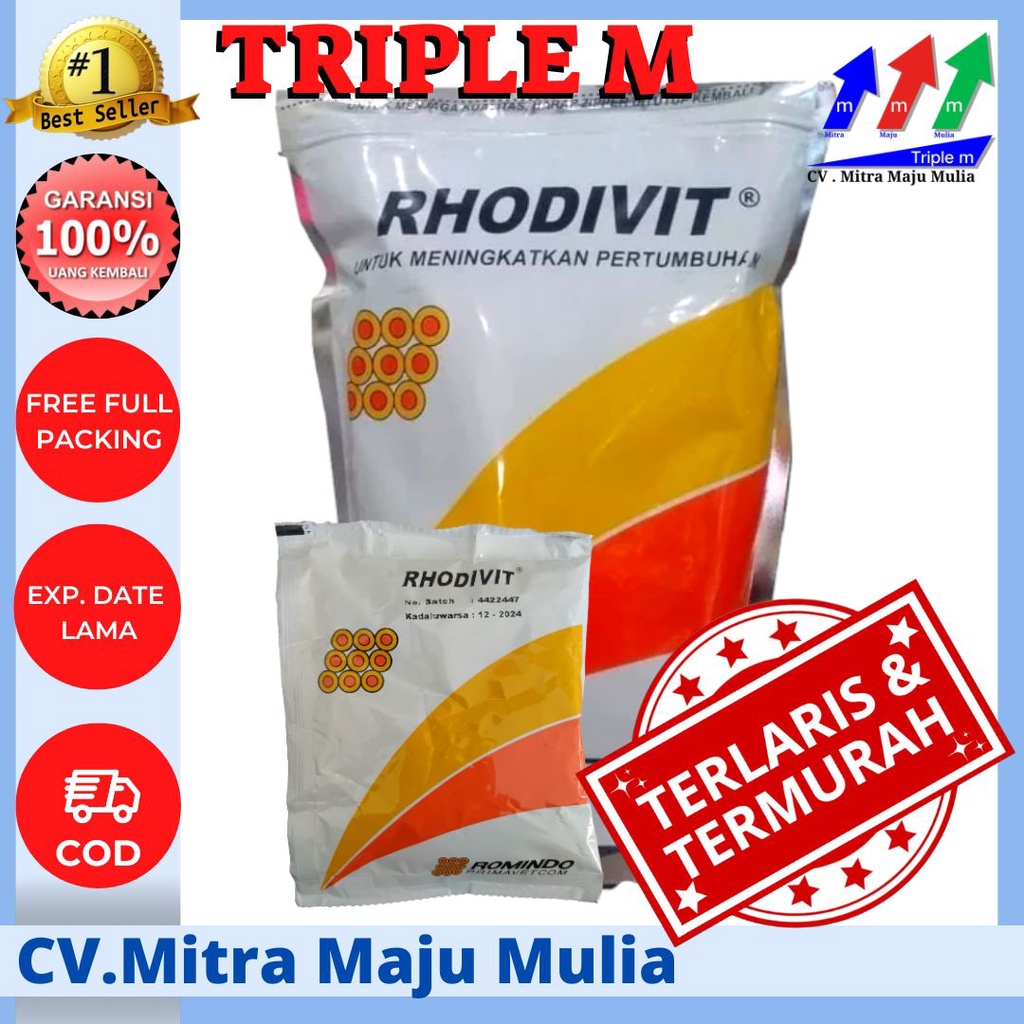 RHODIVIT 1 Kg Vitamin Ayam - Meningkatkan Pertumbuhan Dan Produktivitas Ternak