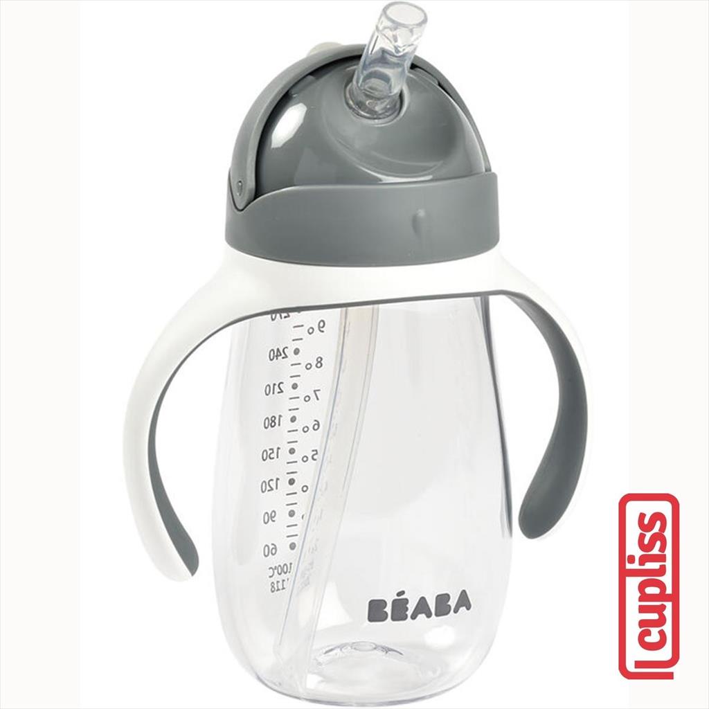 Beaba Straw Cup 300ml Mineral Grey Botol Minum Anak