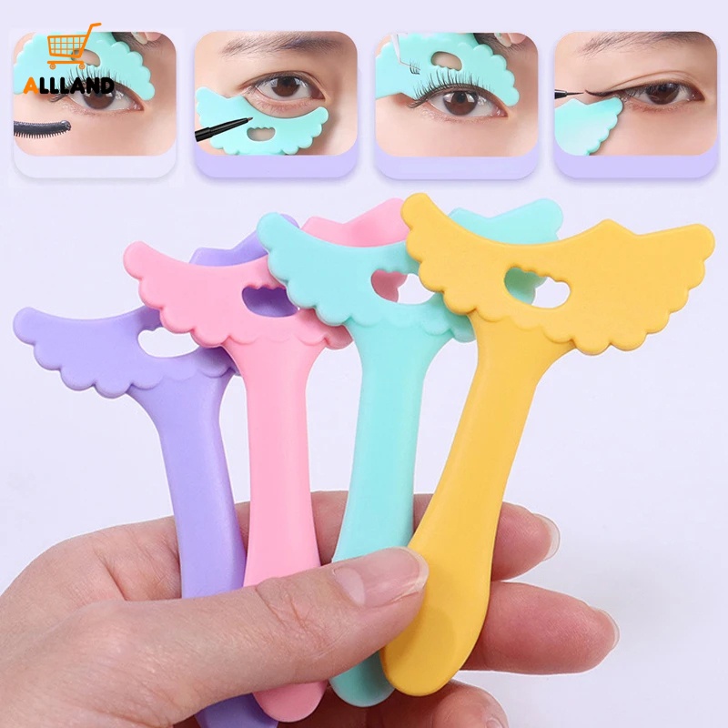 Stensil Eyeliner Serbaguna/ Silicone Wing shaped Eyelash Brow Contouring Stencils/ Alat Bantu Gambar Maskara Reusable Makeup