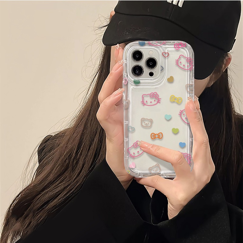 IPHONE Casing Ponsel Lembut Kucing Lucu Kompatibel Untuk Iphone14 13 11 12 Pro XS Max X Xr7 +8 Plus Casing TPU Silikon Shockproof Cover