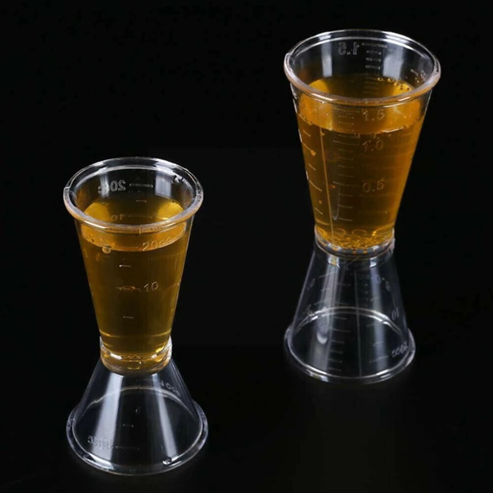 Gelas Takar Kopi Teh Susu Oz Double-headed Measuring Cup/Gelas Tes Kerucut Transparan Gradasi /10~40cc Gelas Ukur Segitiga Suhu Tinggi/Bar Metering Cocktails