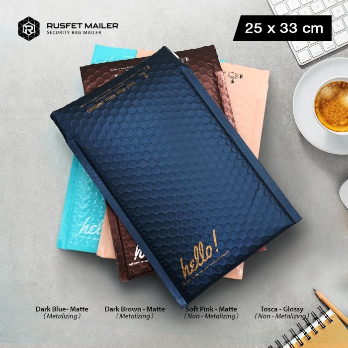 

[SC] AMPLOP BUBBLE | BUBBLE MAILER | BUBBLE PACKING ONLINE RUSFET 25X33 - TOSCA, 25CM X 33CM