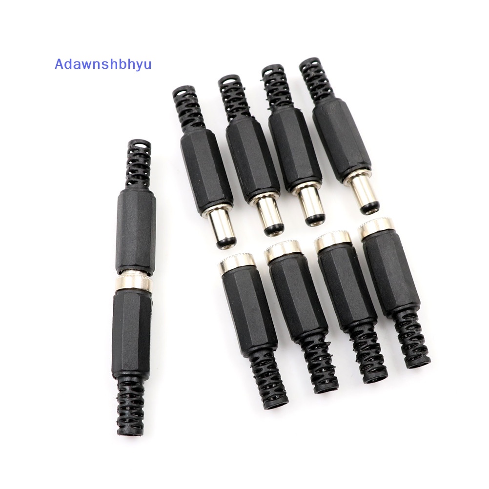 Adhyu 10pcs 5.5x2.1mm DC Power Female Plug Jack+Soket Konektor Jack Colokan Male ID