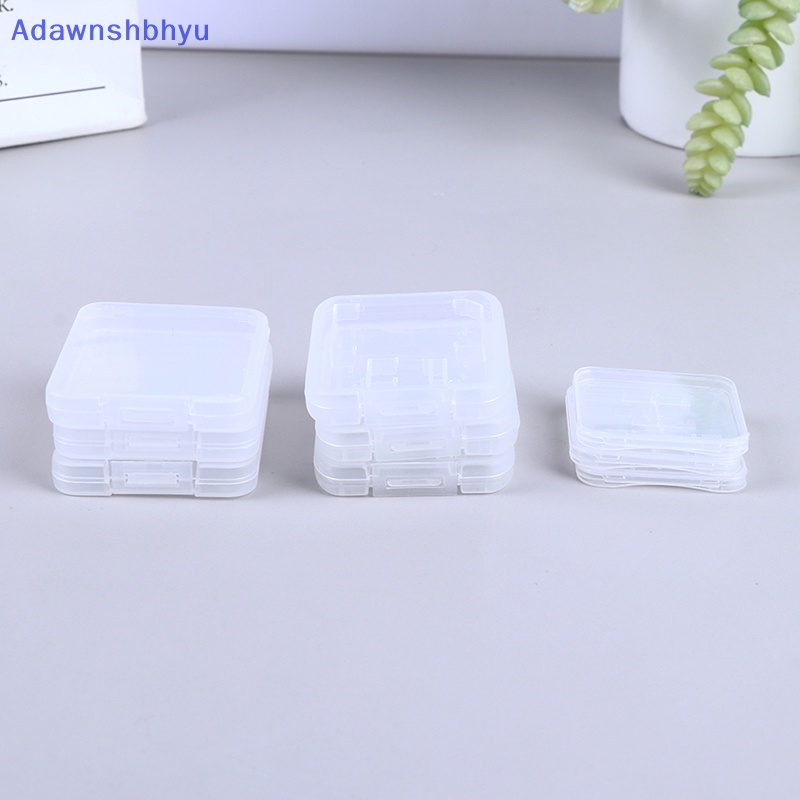 Adhyu 10Pcs Transparan SD TF CF Memory Card Storage Box Holder Kotak Pelindung Case ID