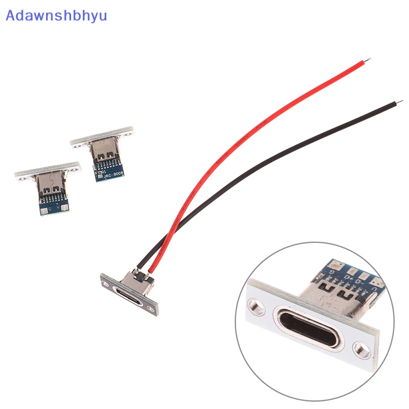 Adhyu USB Jack Type-C 2Pin 2P 4P Waterproof Strip Line Sambungan Solder Female Connector Jack Charging Port USB Tipe C Socket Connector ID