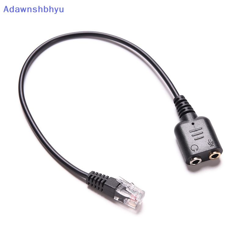 Kabel Headset Adhyu 2x3.5mm to RJ9 Jack Adapter Convertor PC Headset Telepon Menggunakan ID