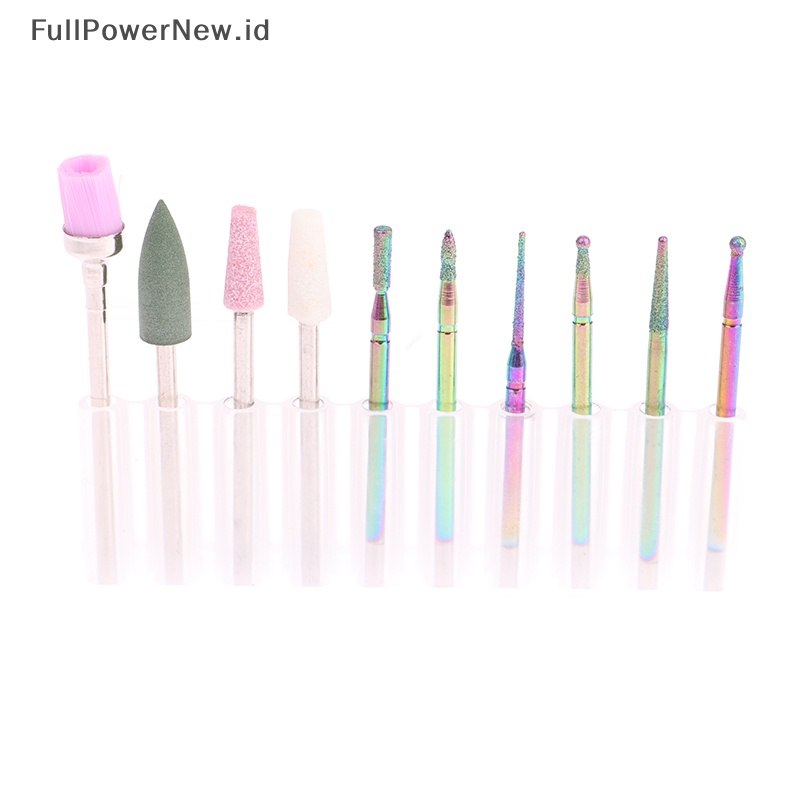 Power 10PCS Mata Bor Kuku Keramik Set Kikir Acrylic Manicure Pedicure Nail Tools ID