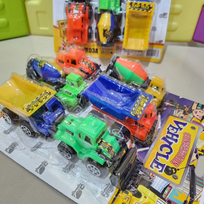 Set isi 6 Contruction Vehicles VR03 Mainan Anak Laki Laki Mobil Truck