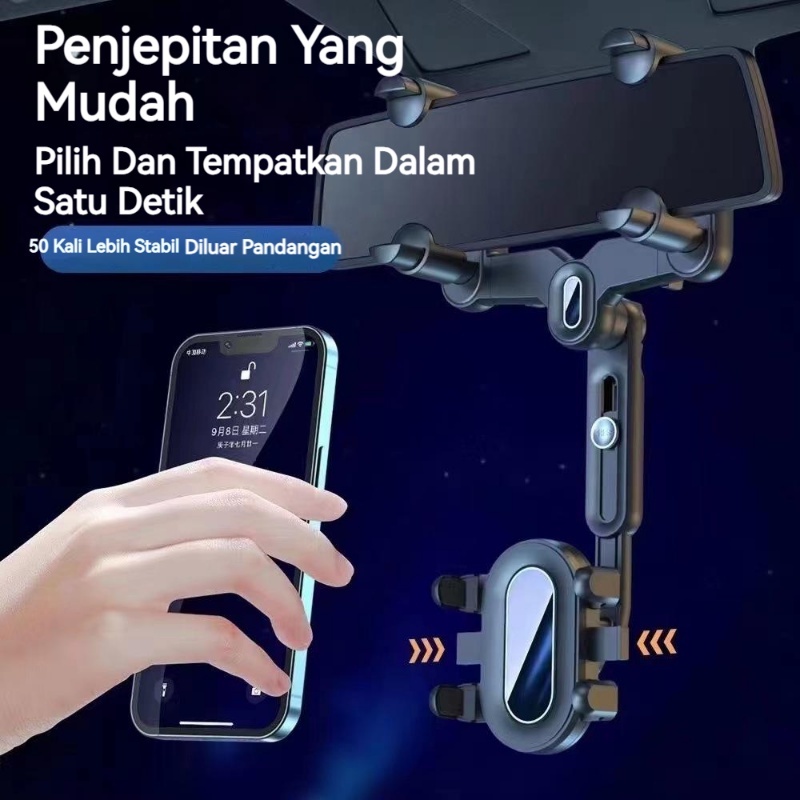 【COD】Holder HP Jepit Mobil Holder HP Jepit Spion Mobil Putar 360 Rear View Holder HP