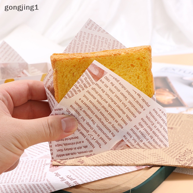 Ggg 100pcs Paket Kue Food Pack Greaseproof Paper Bag Sandwich Donut Pembungkus Roti Hamburger Kantong Kertas Aksesori Dapur Baking ID