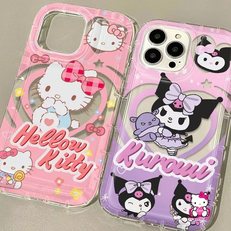 Kartun Kuromi Lovely Hello Kitty Star Doodle Case Untuk Redmi 9C NFC A1 10A 9T A2 9A 10 12C 9 Redmi Note10 9 11s 8 10 Pro Max 11 10s POCO F4 Airbag Love Heart Shockproof Soft Cover