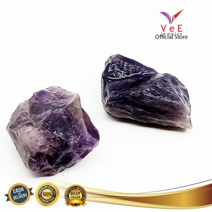 Bongkahan Batu Kecubung Ungu Amethyst - VeE Liontin Wanita Pria