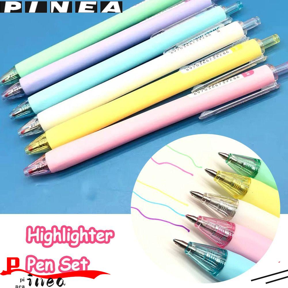 Nanas 6PCS /Set Stabilo Pen Set Warna Permen Perlengkapan Kantor Sekolah Alat Tulis Graffiti Press Type Color Pen