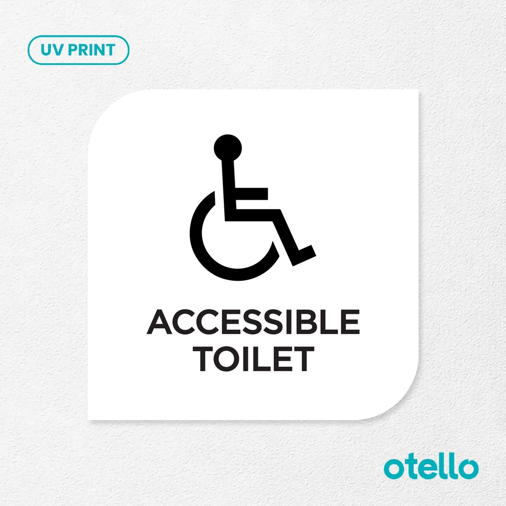 Accessible Toilet Signage Board Akrilik Tempel Dinding Papan Acrylic Sign Board Signage Tempel Dinding Tulisan Label Tanda Petunjuk Rambu Aklirik UV Print Nama Ruangan