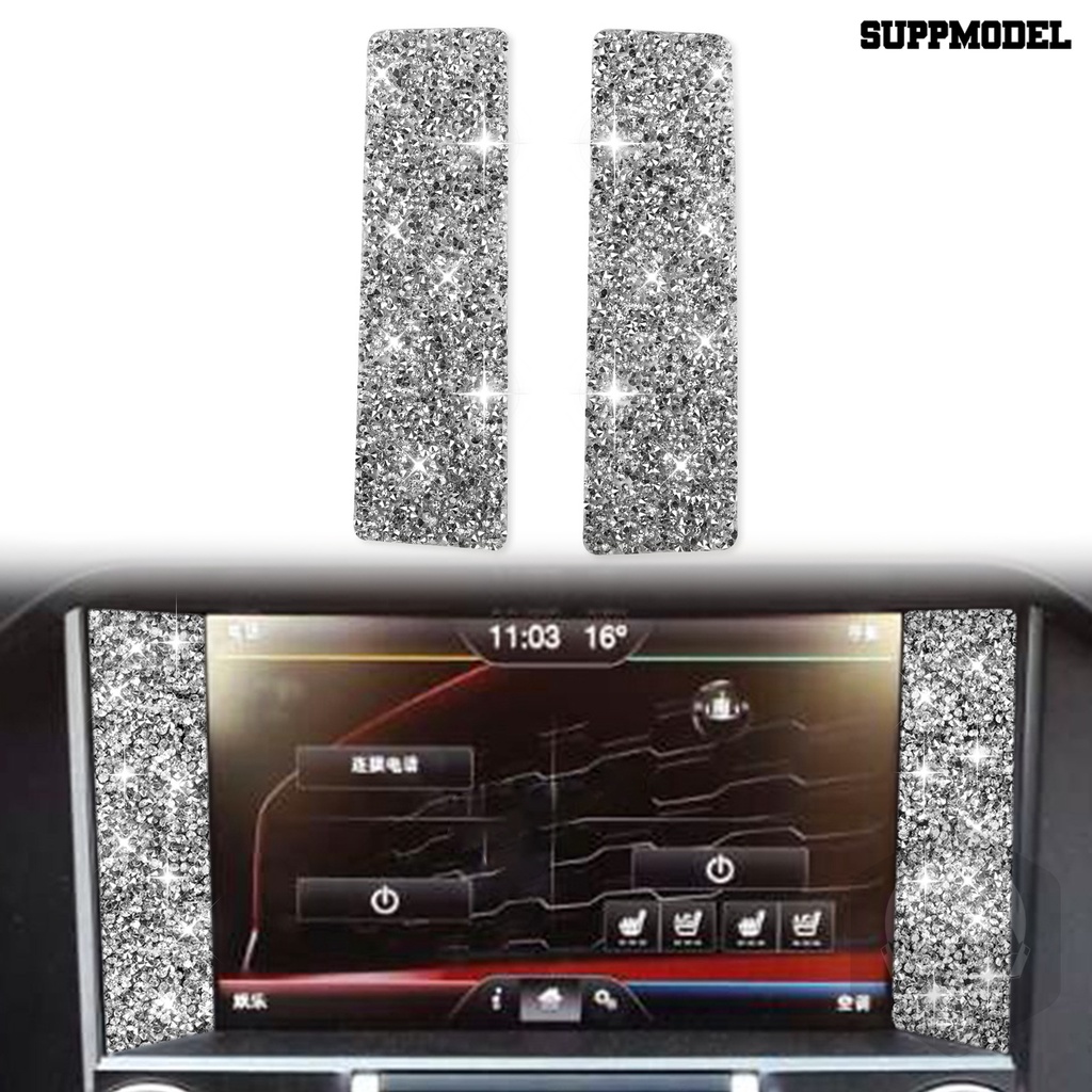 [SM]2Pcs Stiker Kontrol Tengah Berkilau Anti Gores Perekat Diri Kuat Lengket Shiny Interior Trim Mobil Central Control Panel Stickers Untuk 15-20 Ford Mustang
