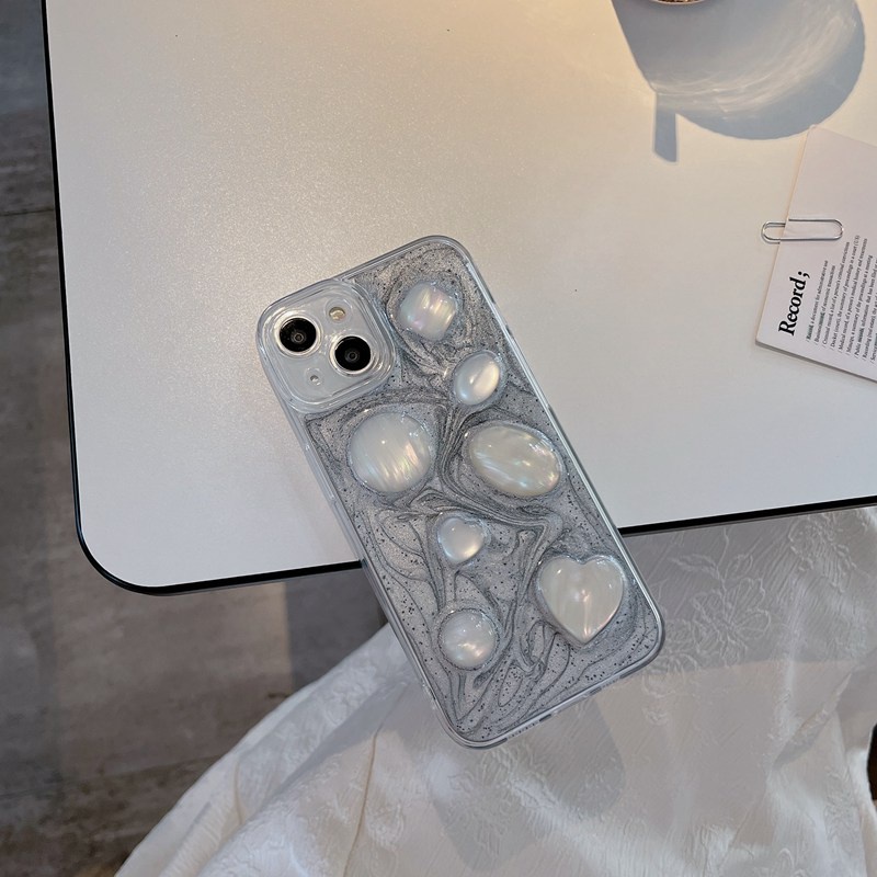 Silver Grey Pigment Jade Soft TPU Case HP iP iPhone 14 13 12 11 Pro X XS XR Max 7 8 + Plus SE 2020 2022 Drop Glue FTD Casing Apple