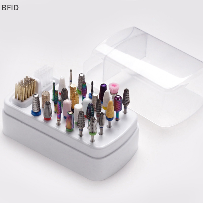 [BFID] 30lubang Tempat Mata Bor Paku Akrilik Nail Drill Bits Storage Nail Tools a [ID]