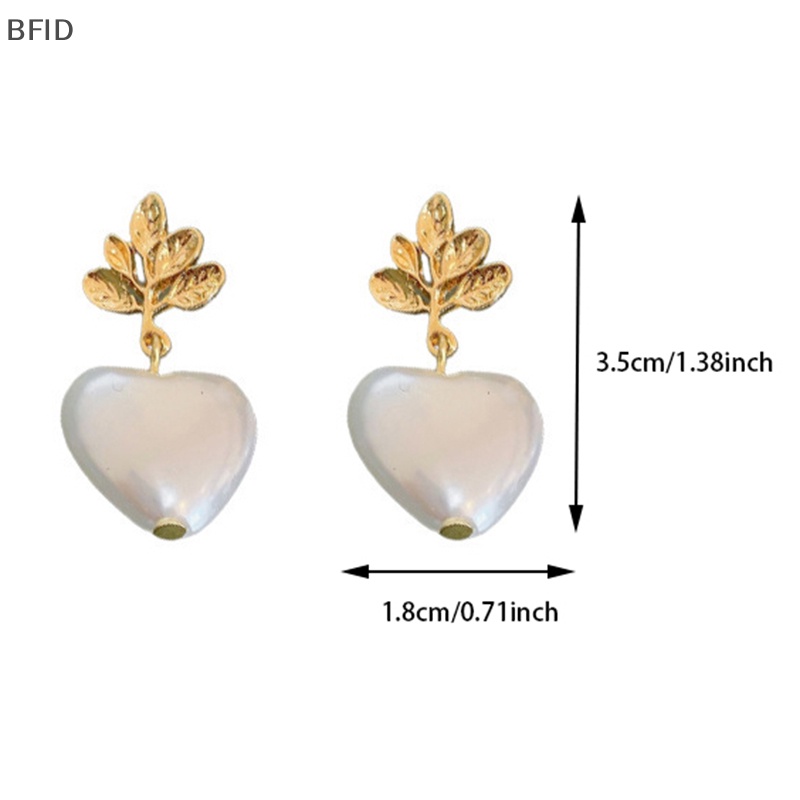 [BFID] Peach Hati Daun Mutiara Dan Temperamen Niche Anting Desain Sederhana Dan Modis Serbaguna Dan Canggih [ID]