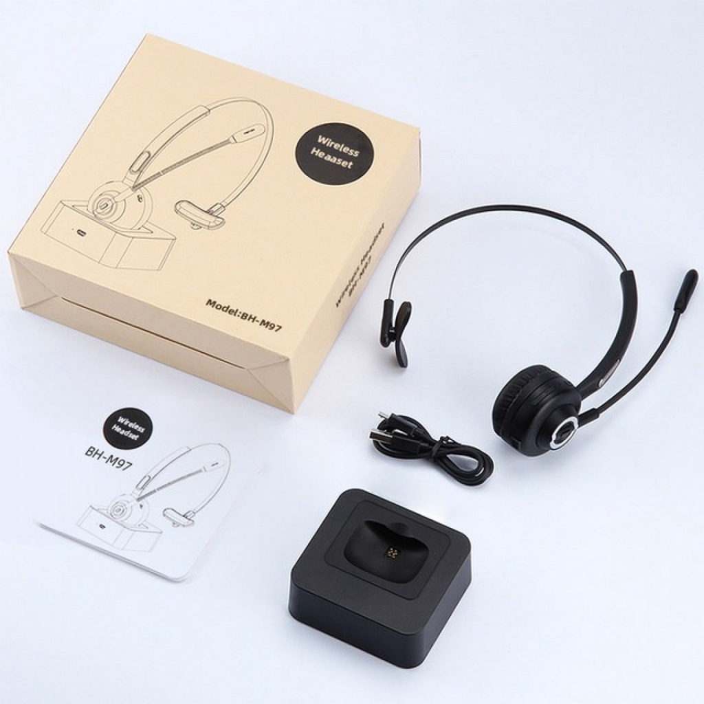 B5 Headset Mono Woreless Bluetooth 5.0 with Base - BH-M97