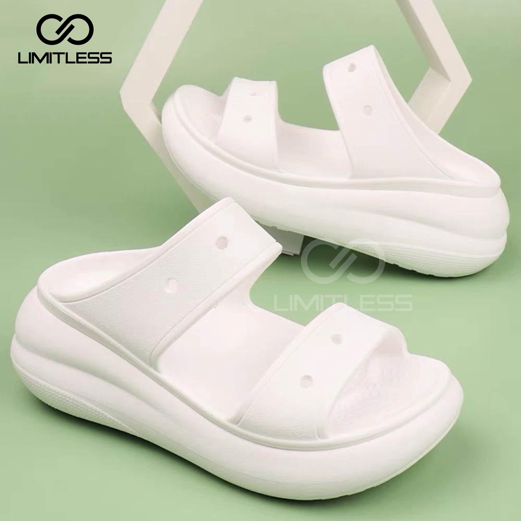 Sandal Wedges Wanita Slop Casual Korean Style Kekinian Sol Tinggi Classic Nyaman Sendal Gunung Perempuan Empuk Kasual Indoor Outdoor Terbaru 2023