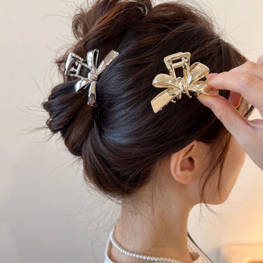 Korea Alloy Busur Rambut Klip Vintage Fashion Woman Hairpin Hair Claw Aksesoris Rambut