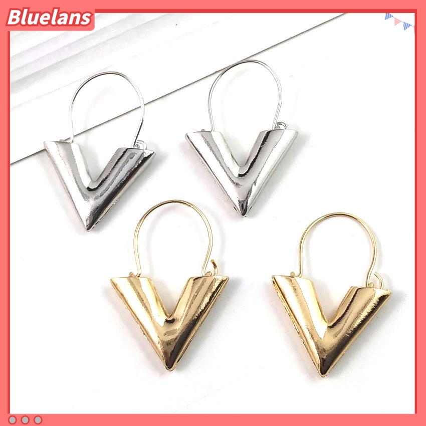 [BLS] Anting Logam Sederhana Huruf V Bentuk Anting earrings earpins Anting fashion Anting Kecil V earrings