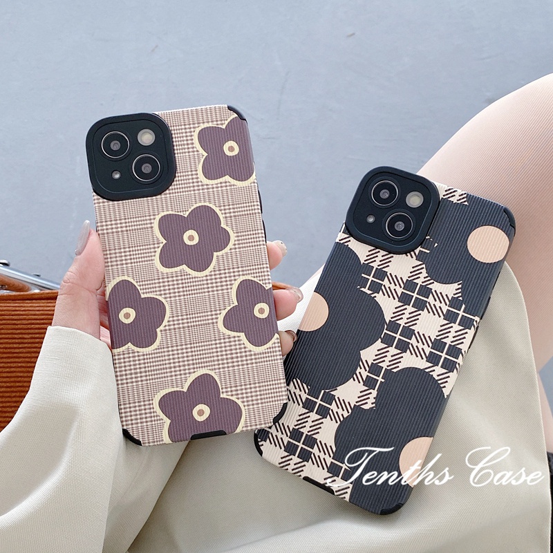 Kompatibel Untuk Iphone14 13 12 11 Pro Max X XR Xs Max7 8 Plus SE 2020 Gaya Parsimony Canggih Pola Pola Pola Pola Bunga Casing Ponsel Soft Back Cover