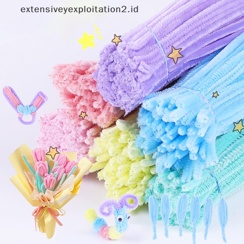 {NEW} 100pc Pembersih Pipa Chenille Batang Warna-Warni Kerajinan Tangan Untuk Perlengkapan Ulang Tahun.
