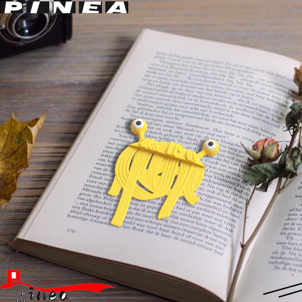 Nanas 3D Bookmark Alat Tulis Spaghetti PVC Bermata Besar Alien Perlengkapan Sekolah